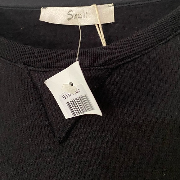 NWT SUOLI Black Sweater Fringe Dress Italy 38 US Small - Picture 7 of 12